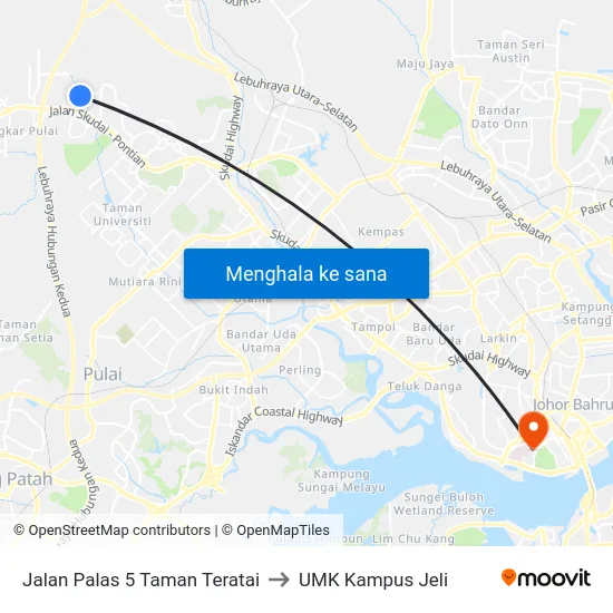 Jalan Palas 5 Taman Teratai to UMK Kampus Jeli map