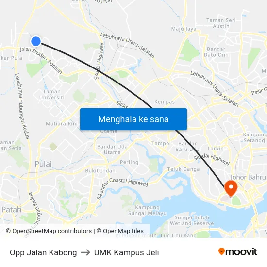 Opp Jalan Kabong to UMK Kampus Jeli map