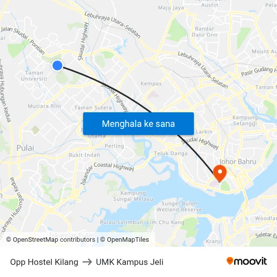 Opp Hostel Kilang to UMK Kampus Jeli map