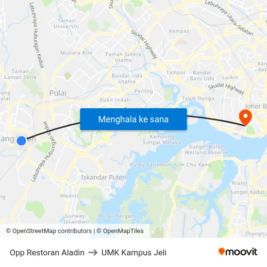 Opp Restoran Aladin to UMK Kampus Jeli map