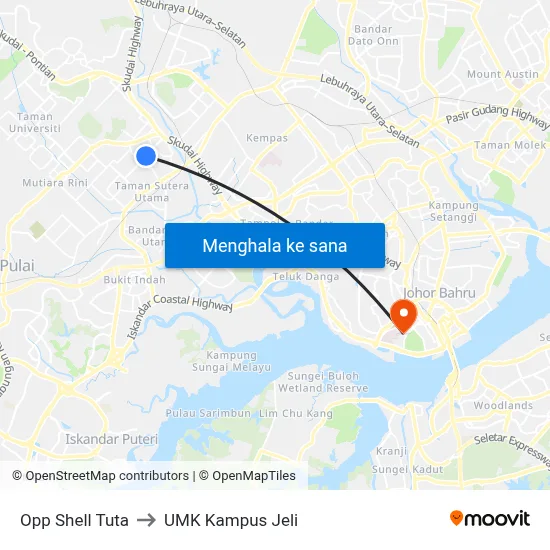 Opp Shell Tuta to UMK Kampus Jeli map
