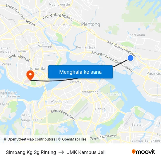 Simpang Kg Sg Rinting to UMK Kampus Jeli map