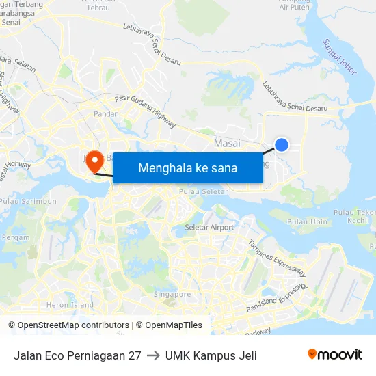 Jalan Eco Perniagaan 27 to UMK Kampus Jeli map