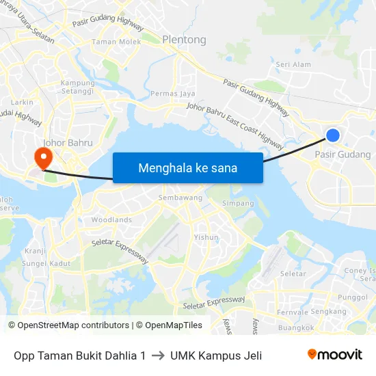 Opp Taman Bukit Dahlia 1 to UMK Kampus Jeli map