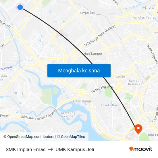 SMK Impian Emas to UMK Kampus Jeli map