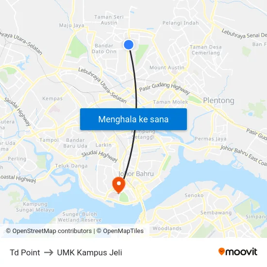 Td Point to UMK Kampus Jeli map