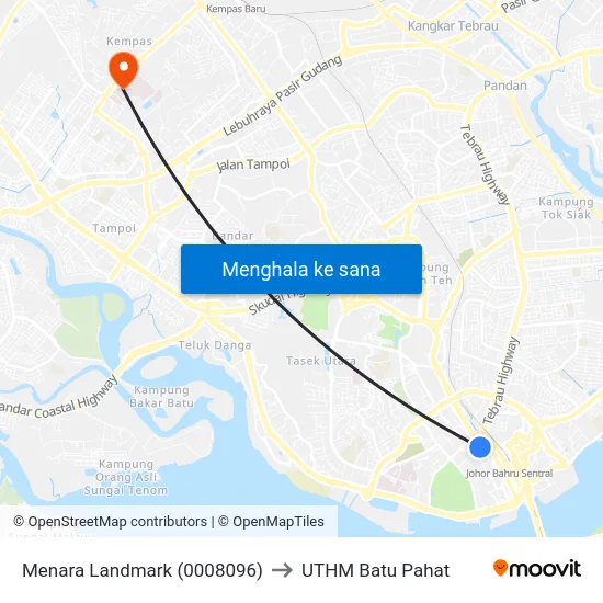 Menara Landmark (0008096) to UTHM Batu Pahat map