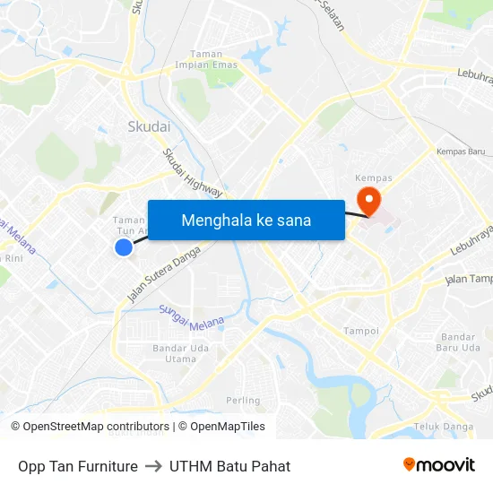 Opp Tan Furniture to UTHM Batu Pahat map