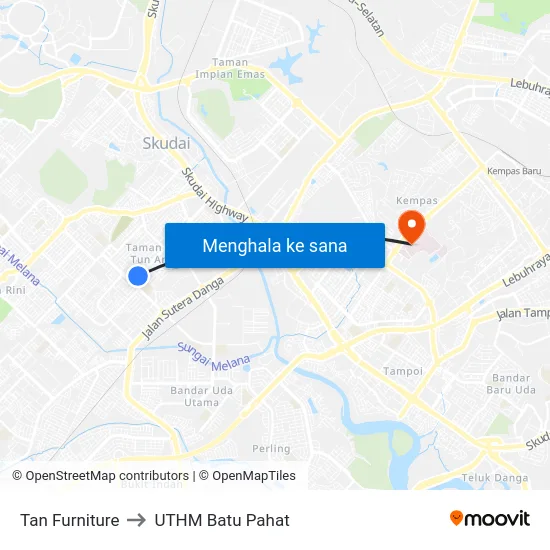 Tan Furniture to UTHM Batu Pahat map