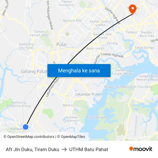 Aft Jln Duku, Tiram Duku to UTHM Batu Pahat map