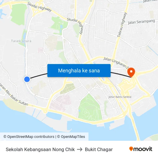 Sekolah Kebangsaan Nong Chik to Bukit Chagar map