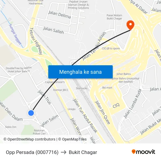 Opp Persada (0007716) to Bukit Chagar map