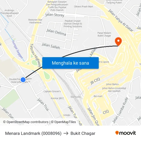 Menara Landmark (0008096) to Bukit Chagar map