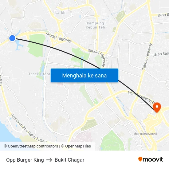 Opp Burger King to Bukit Chagar map