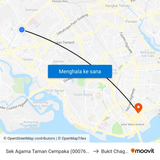 Sek Agama Taman Cempaka (0007660) to Bukit Chagar map