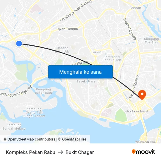 Kompleks Pekan Rabu to Bukit Chagar map