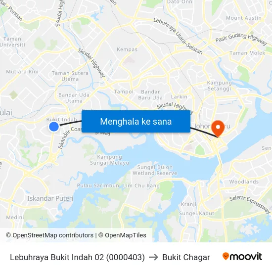 Lebuhraya Bukit Indah 02 (0000403) to Bukit Chagar map
