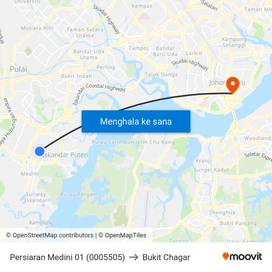 Persiaran Medini 01 (0005505) to Bukit Chagar map