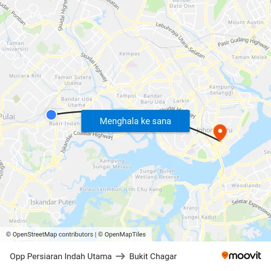 Opp Persiaran Indah Utama to Bukit Chagar map