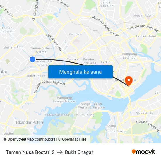 Taman Nusa Bestari 2 to Bukit Chagar map