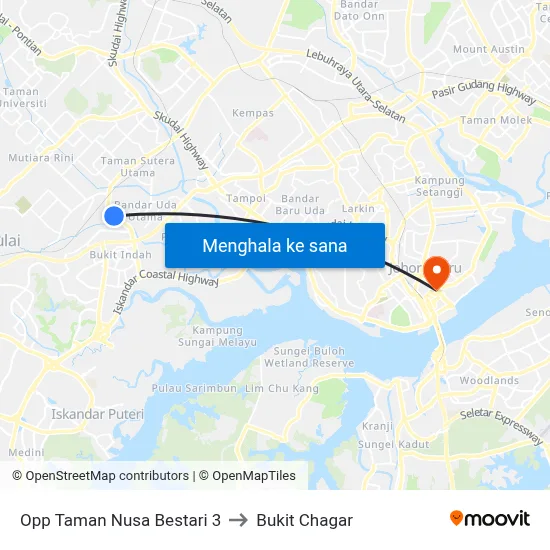 Opp Taman Nusa Bestari 3 to Bukit Chagar map