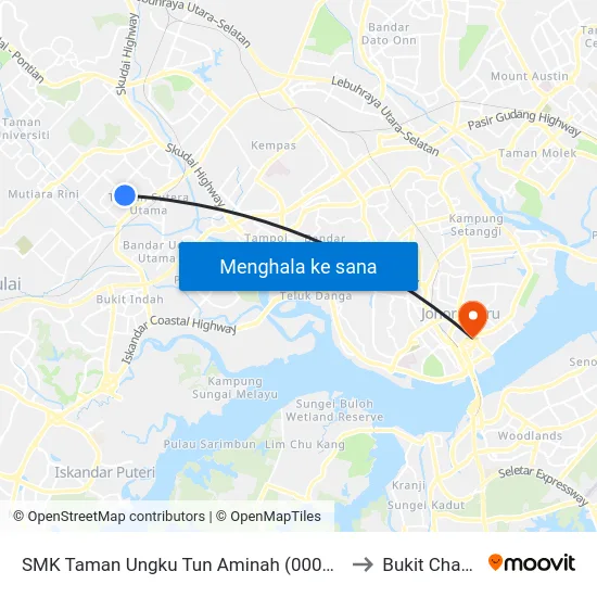 SMK Taman Ungku Tun Aminah (0007601) to Bukit Chagar map