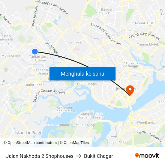 Jalan Nakhoda 2 Shophouses to Bukit Chagar map