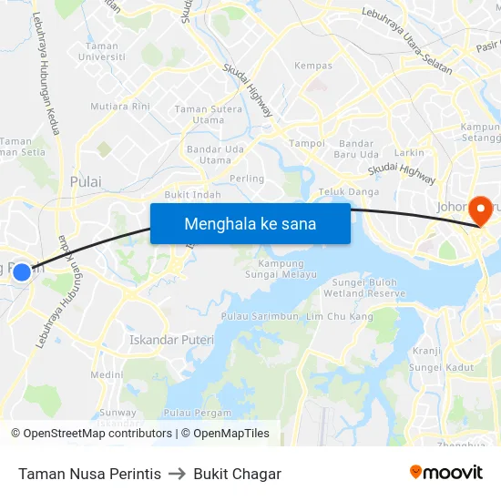 Taman Nusa Perintis to Bukit Chagar map
