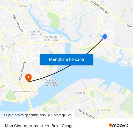 Mon Glori Apartment to Bukit Chagar map