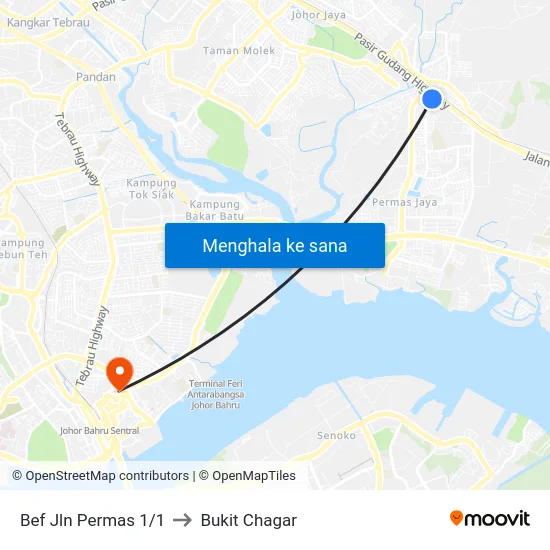 Bef Jln Permas 1/1 to Bukit Chagar map