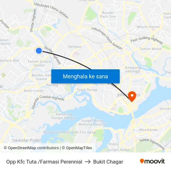 Opp Kfc Tuta /Farmasi Perennial to Bukit Chagar map