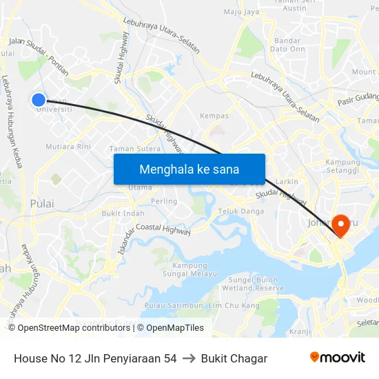 House No 12 Jln Penyiaraan 54 to Bukit Chagar map