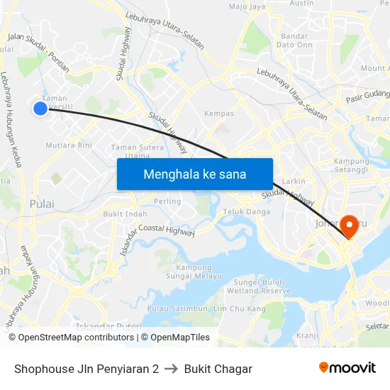 Shophouse Jln Penyiaran 2 to Bukit Chagar map