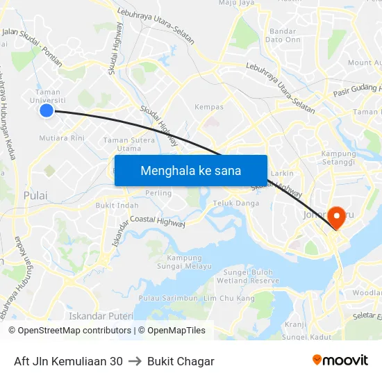 Aft Jln Kemuliaan 30 to Bukit Chagar map