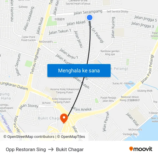 Opp Restoran Sing to Bukit Chagar map