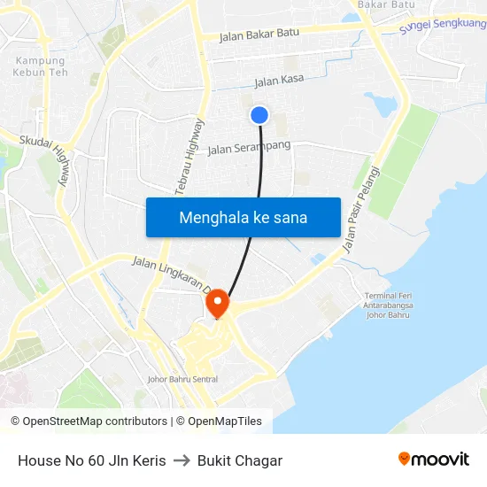 House No 60 Jln Keris to Bukit Chagar map