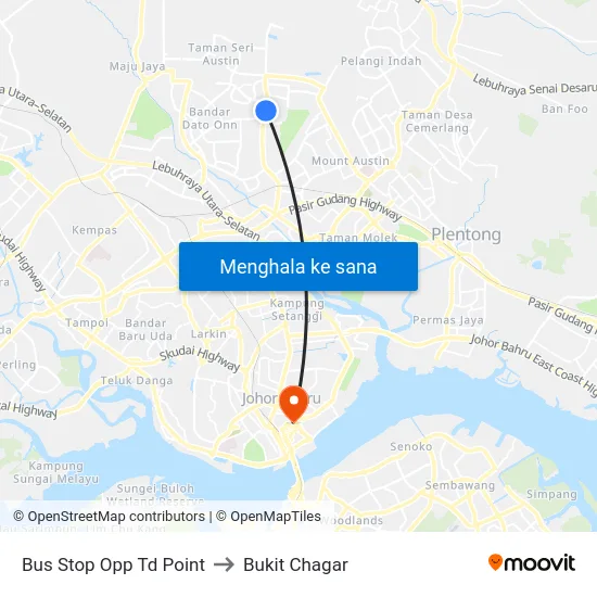Bus Stop Opp Td Point to Bukit Chagar map