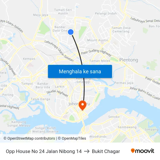 Opp House No 24 Jalan Nibong 14 to Bukit Chagar map