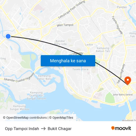 Opp Tampoi Indah to Bukit Chagar map