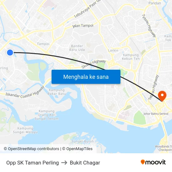 Opp SK Taman Perling to Bukit Chagar map