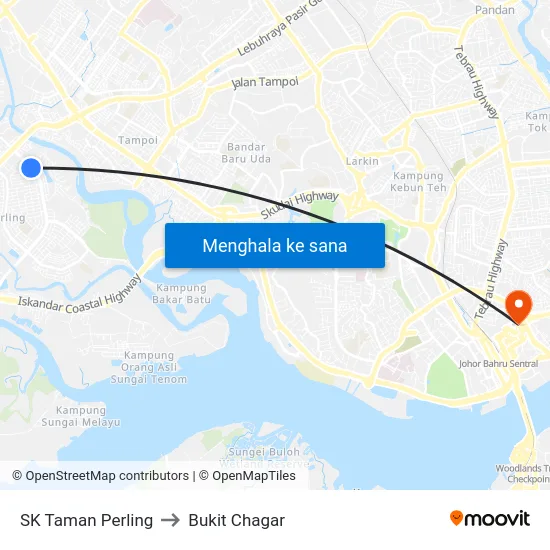 SK Taman Perling to Bukit Chagar map
