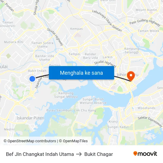 Bef Jln Changkat Indah Utama to Bukit Chagar map