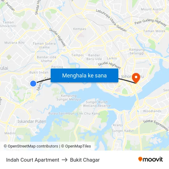 Indah Court Apartment to Bukit Chagar map