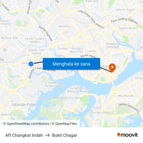 Aft Changkat Indah to Bukit Chagar map