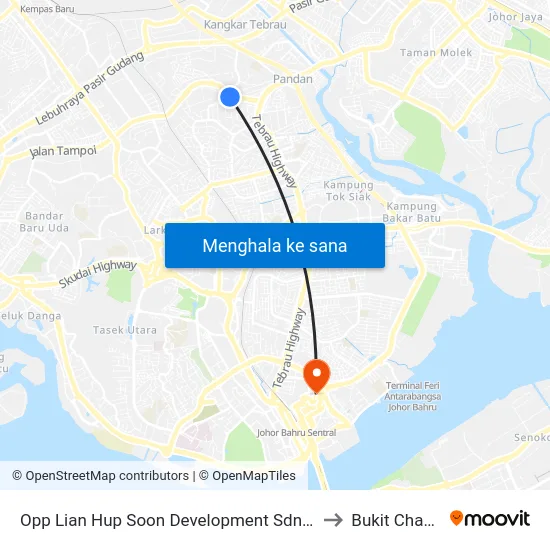 Opp Lian Hup Soon Development Sdn Bhd to Bukit Chagar map