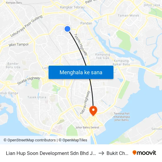 Lian Hup Soon Development Sdn Bhd Jln Tampoi to Bukit Chagar map