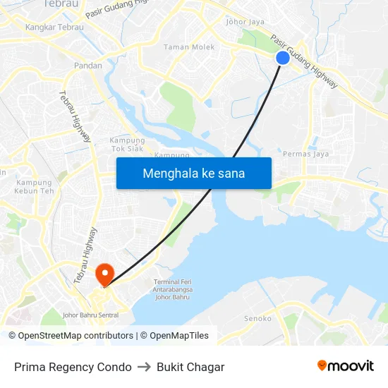 Prima Regency Condo to Bukit Chagar map