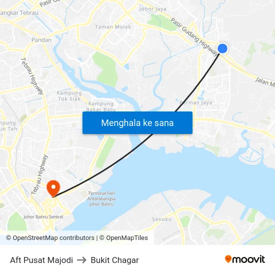 Aft Pusat Majodi to Bukit Chagar map