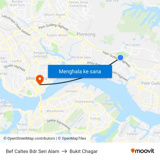 Bef Caltex Bdr Seri Alam to Bukit Chagar map