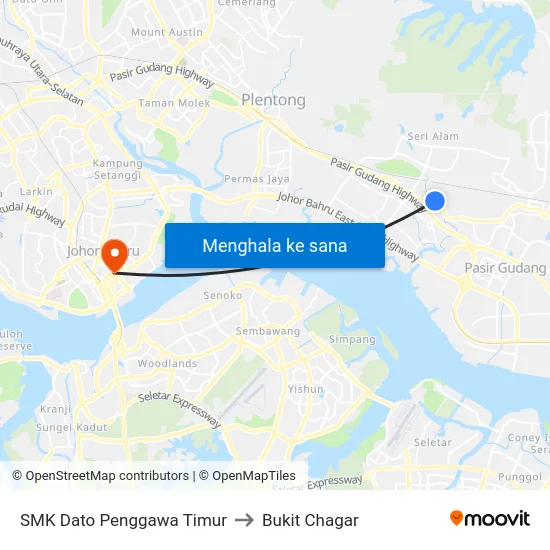 SMK Dato Penggawa Timur to Bukit Chagar map